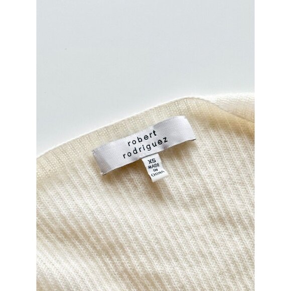 ROBERT RODRIGUEZ Cream Wool Cashmere Knit Zipper Wrap Cardigan Sweater, Size XS - Picture 14 of 16